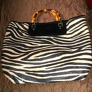 Talbots zebra print with bamboo handles